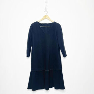 LAFAYETTE 148 NEW YORK Punto Milano knit shift dress black WOMENS SMALL s